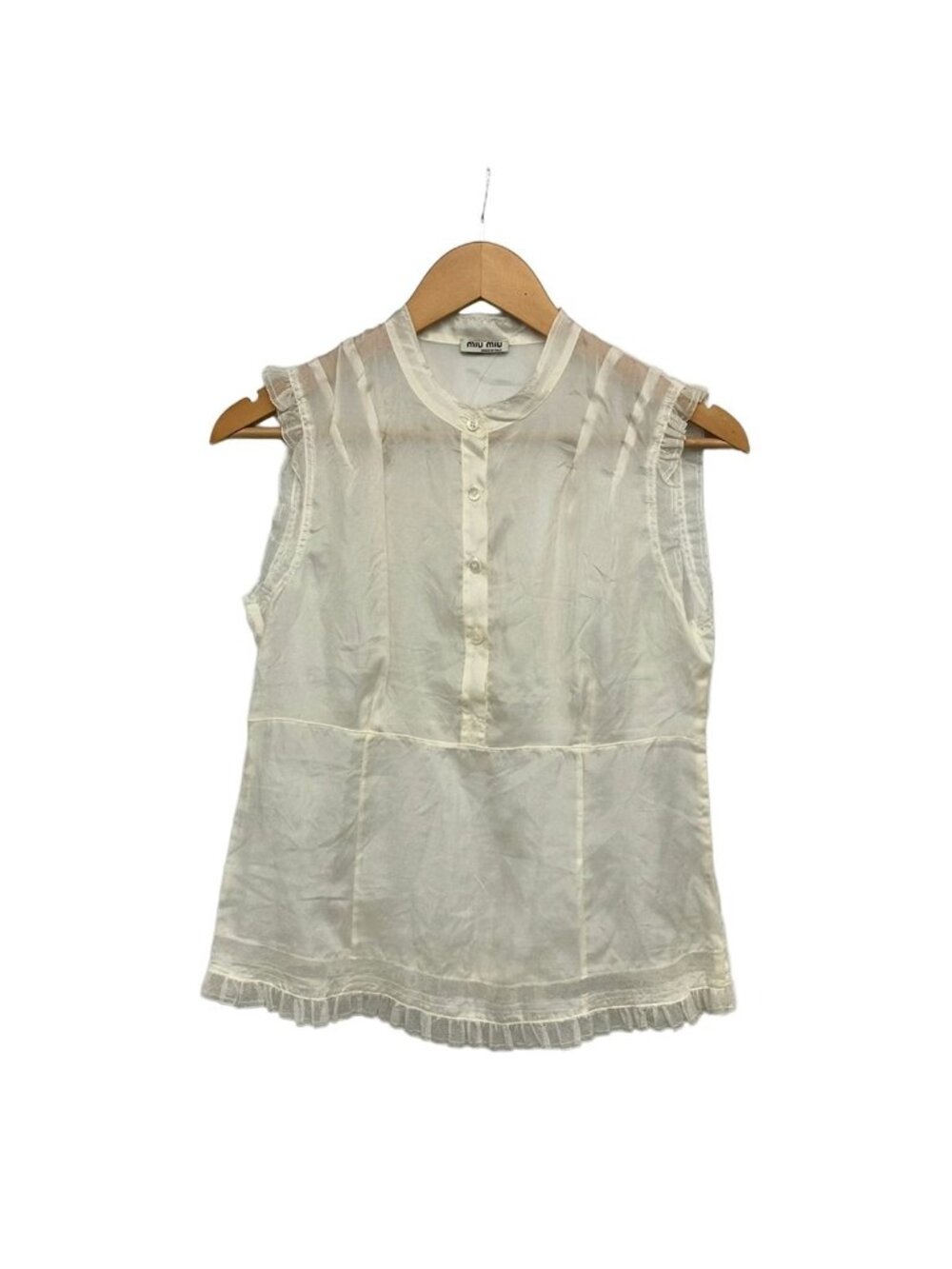 Miu Miu Short Sleeve Top Ivory